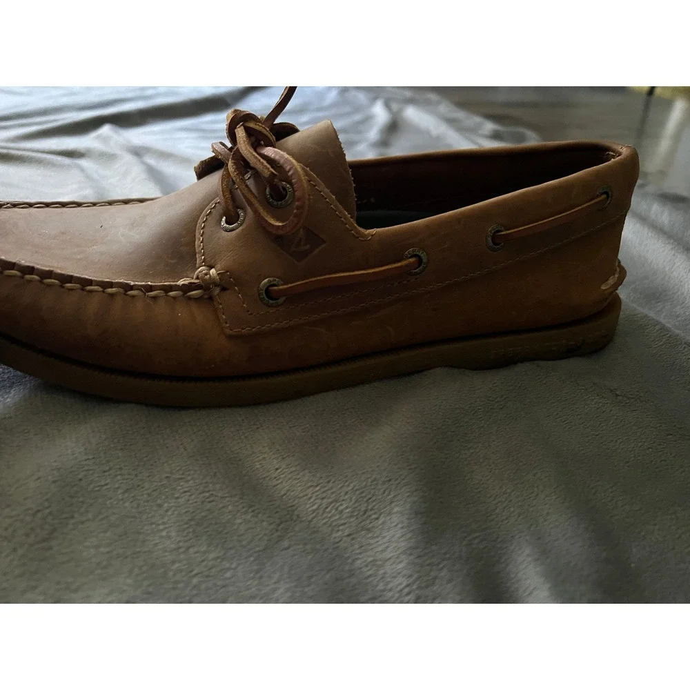 Sperry Top-Sider 2-Eye Tan Leather Boat Shoes Mens 10M Non Marking